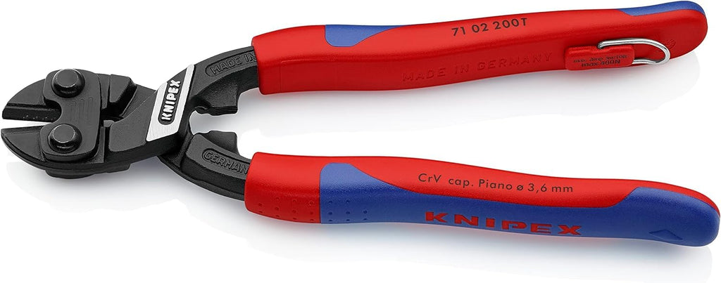 KNIPEX CoBolt Kompakt-Bolzenschneider mit schlanken Mehrkomponenten-Hüllen, mit integrierter Befestigungsöse zum, 71 02 200 T