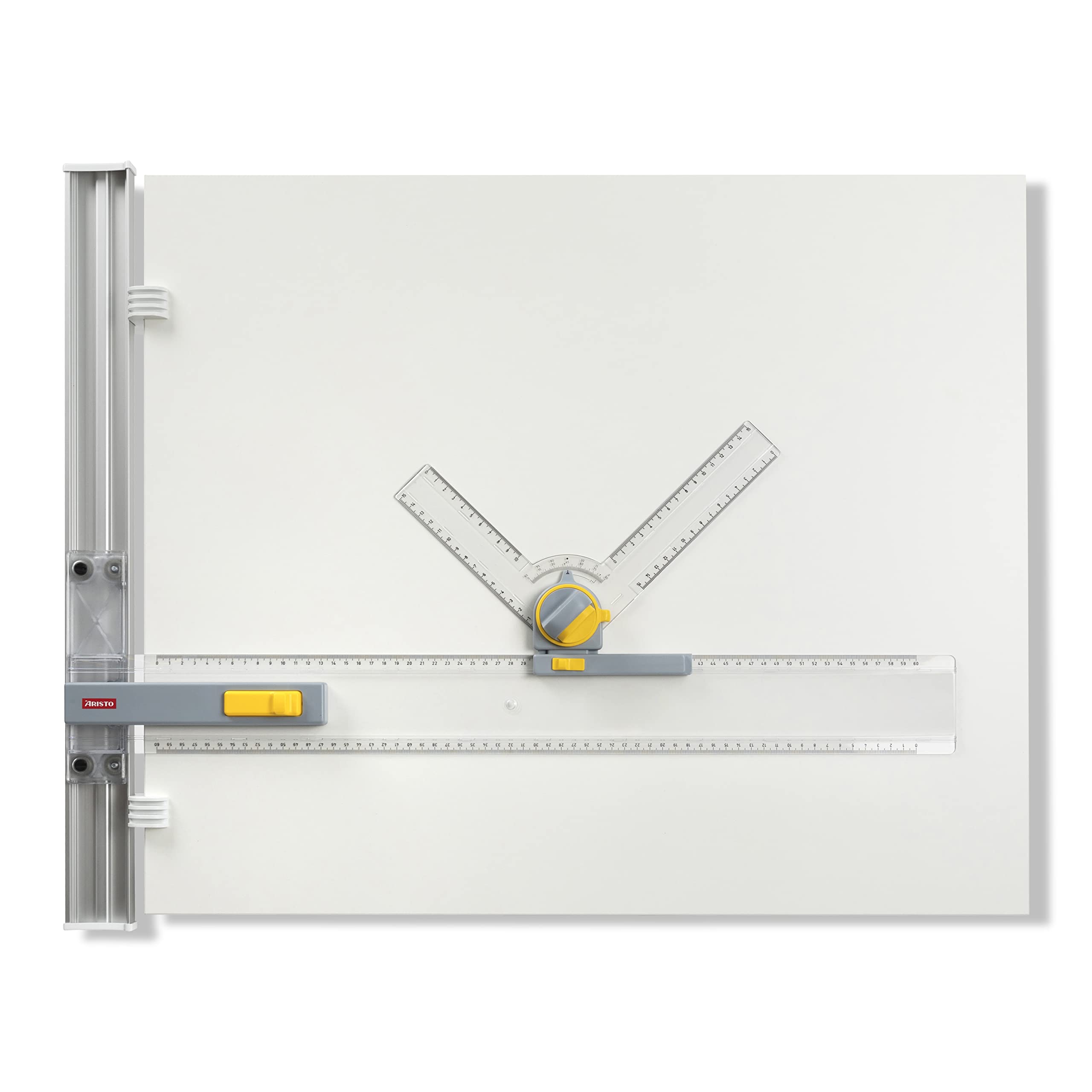 Aristo Zeichenanlage (Format A2, Zeichentisch mit Zeichenmaschine, Plattengröße 60 x 70 cm, verstellbarer Neigungswinkel) grau