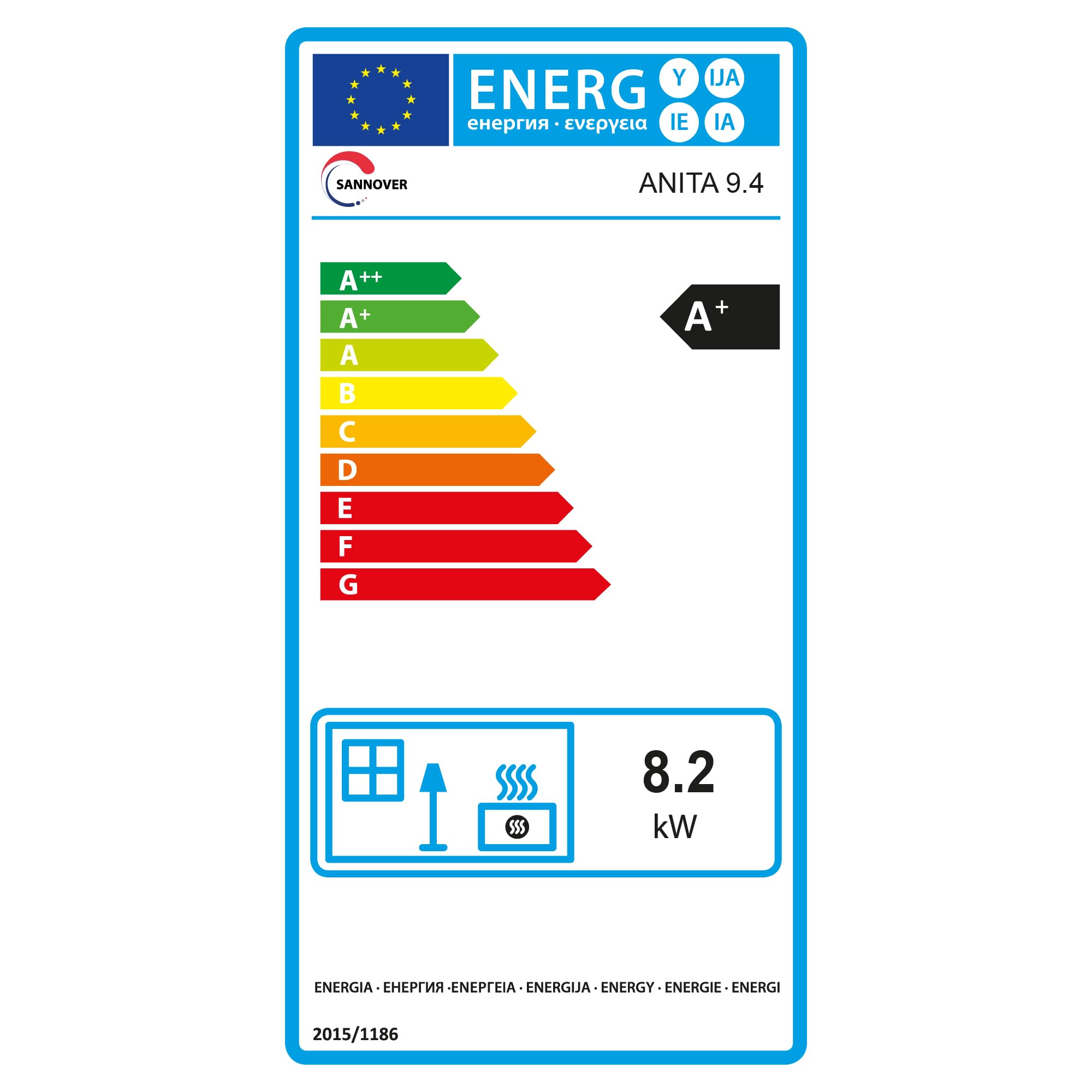 Anita Luft-Pelletofen 7,6 kW schwarz Sannover