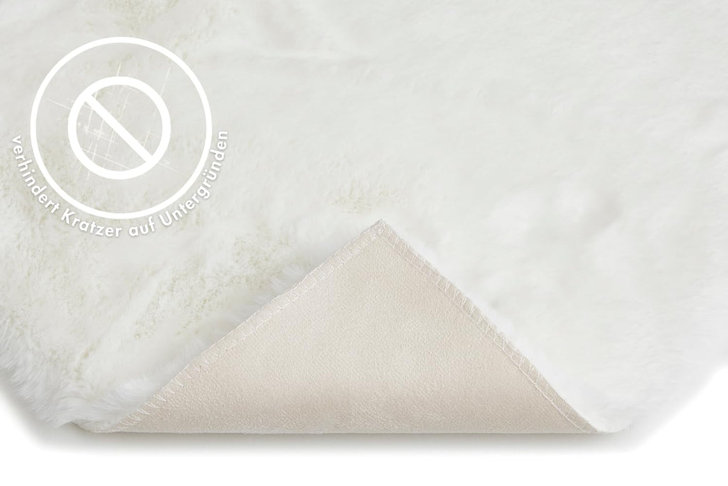 -LUXOR- living Sitzkissen Coste - Kunstfell Stuhlauflage als Deko Wohnzimmer oder Stuhlkissen - gemütliches Sitzkissen Stuhl Dekokissen 40 x 40 cm eckig Weiß 4er Set