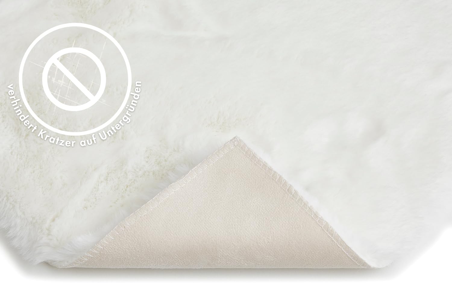 -LUXOR- living Sitzkissen Coste - Kunstfell Stuhlauflage als Deko Wohnzimmer oder Stuhlkissen - gemütliches Sitzkissen Stuhl Dekokissen 40 x 40 cm eckig Weiß 4er Set