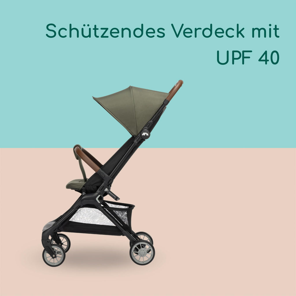 Bebeconfort Zephir, kompakter Baby Kinderwagen, 0–4 Jahre (bis zu 22 kg), leichter Reise Buggy (5.6 kg), in Kabinengröße, flacher und verstellbarer Sitz, Aufbewahrungskorb, Mineral Green