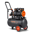 VEVOR Kompressor 24L Silent Druckluftkompressor, 6-8Bar, 1450W(2PS), 3,5 MPa, 2800U/min Ölfreier 70dB Flüsterkompressor mit 2 Rädern, Druckbehälter Autoreparaturen Sprühlackierung Holzarbeiten