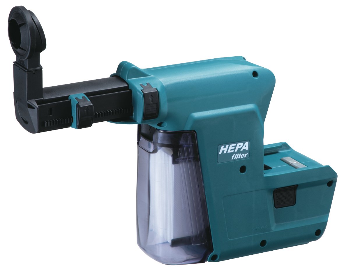 Makita Akku-Kombihammer für SDS Plus, ( 18 V/5, 0 Ah, im Makpac inklusiv 2 Akkus), DHR243RTJV, Blau, inkl. Staubabsaugung und 2x Akku 5,0 Ah