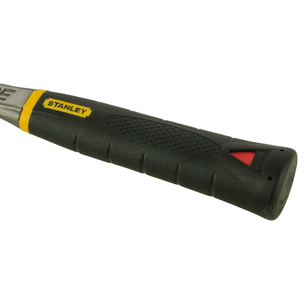 STANLEY Maurerhammer Antivibe (570 g Kopfgewicht, mit Vibrationsdämpfung, Stahlstiel, thermoplastischer Gummigriff) 1-54-022