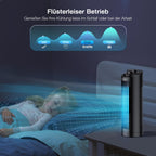 Grelife Turmventilator Leiser, 7,9m/s Geschwindigkeit, 80° Oszillierende Ventilatoren, Schnelle Kühlung Tischventilator für Büro, Zuhause, Schlafzimmer, Schwarz