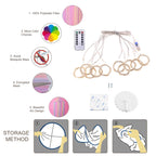 Eimilaly Prinzessin Betthimmel mit 250pcs Warm White Curtain Lichter, Regenbogen Betthimmel für Mädchen Zimmer Dekoration, 30D verschlüsselten Stoff