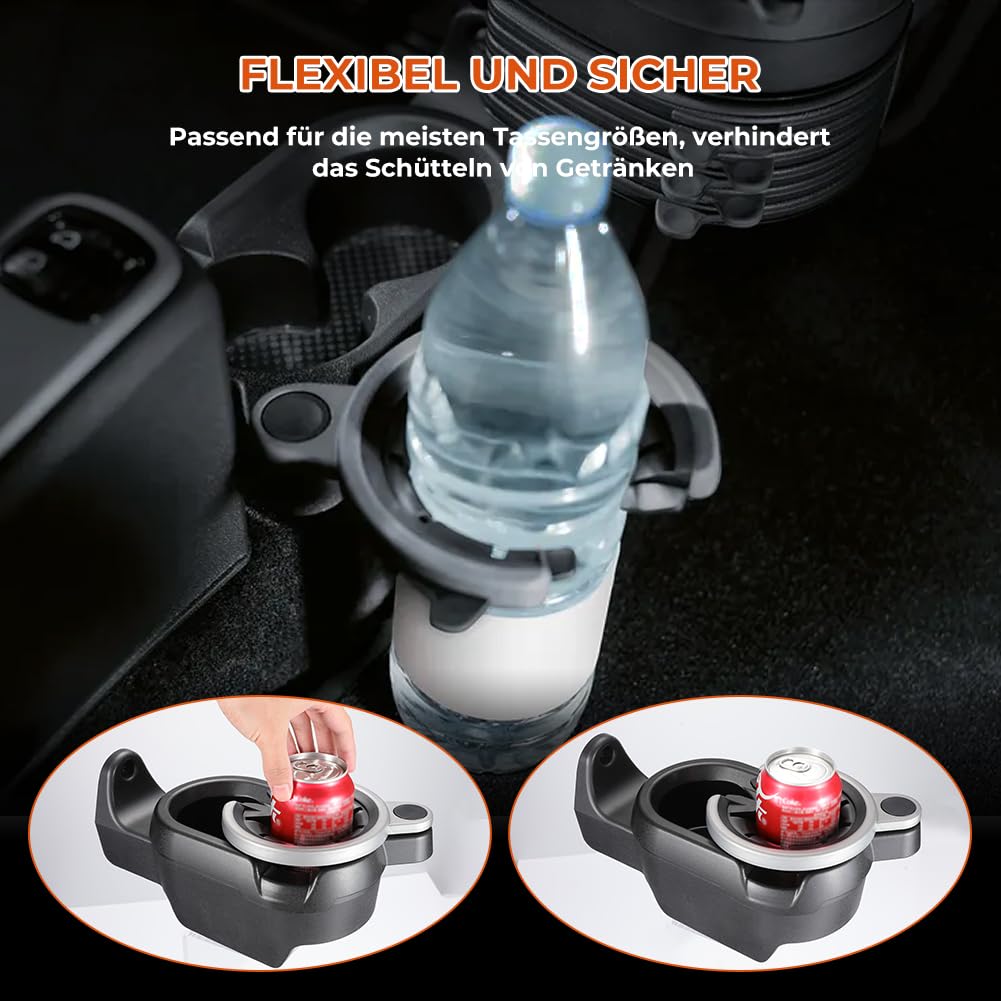 GEARMONSTER Getränkehalter, Mittelkonsole Becherhalter, Flaschenhalter für Benz SMART Fortwo W451 A4518100370 Auto Getränkehalter Expander, Schwarz