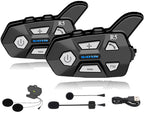 WAYXIN R5 Pro Motorrad Headset Intercom mit HiFi/FM/AI Sprache Motorrad Bluetooth Headset für 2 Personen in Reichweite von 1200m 40mm Motorrad Intercom IP67 wasserdicht （2pc）
