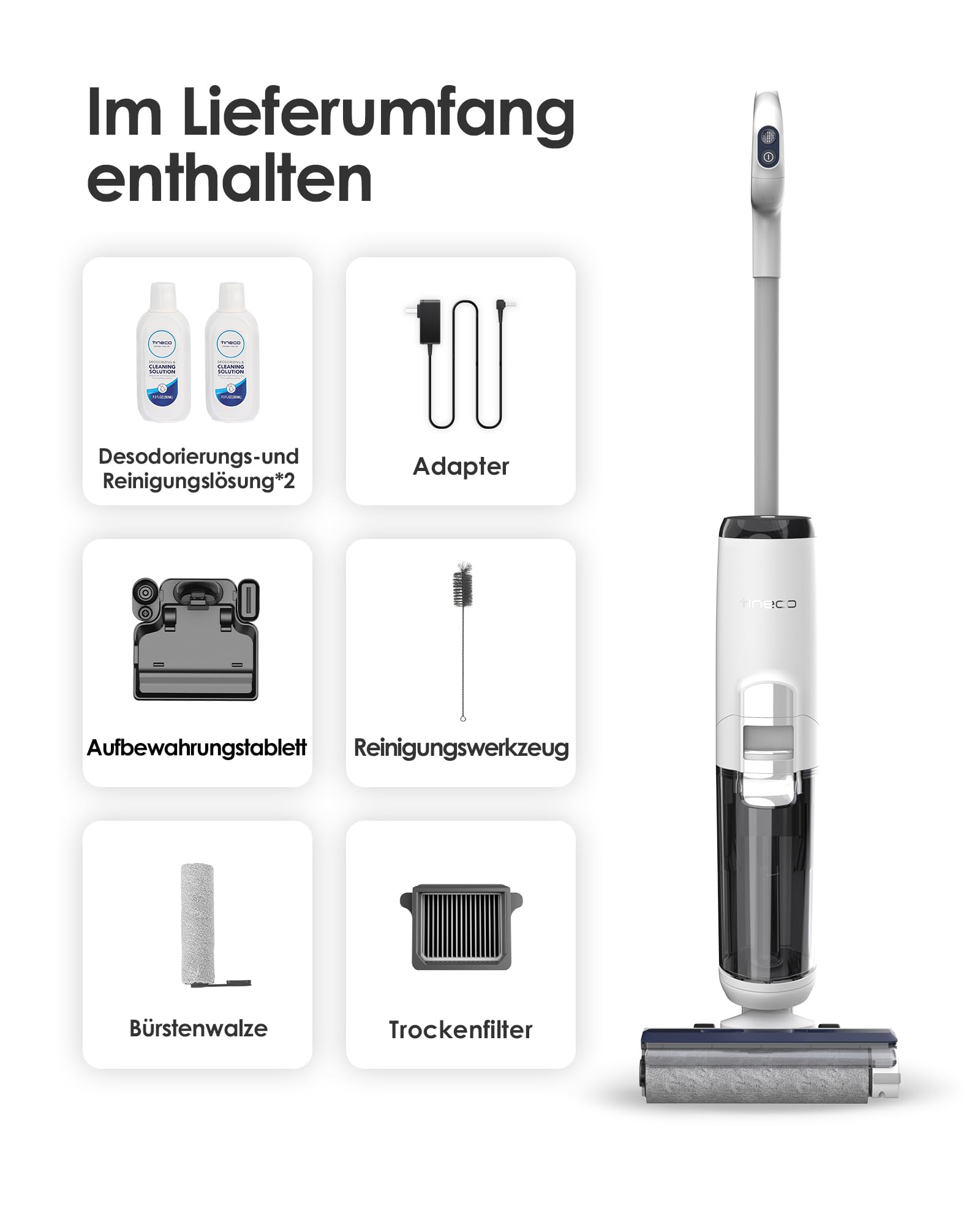 Tineco iFLOOR 5 Breeze Complete Nass Trockensauger, EIN-Schritt-Reinigung für Hartböden, Kantenreinigung <0.5cm, Dreifache Batterielebensdauer, Selbstreinigung, Leichtes Kabelloses Saugwischer, Blau