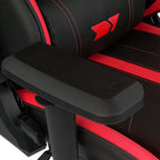 DRIFT GAMING DR350 – Ergonomischer Profi-Gaming-Stuhl mit 4D-Armlehnen, Lenden- und Nackenkissen, 135° neigbar, Leise Rollen, Schwarz-Rot