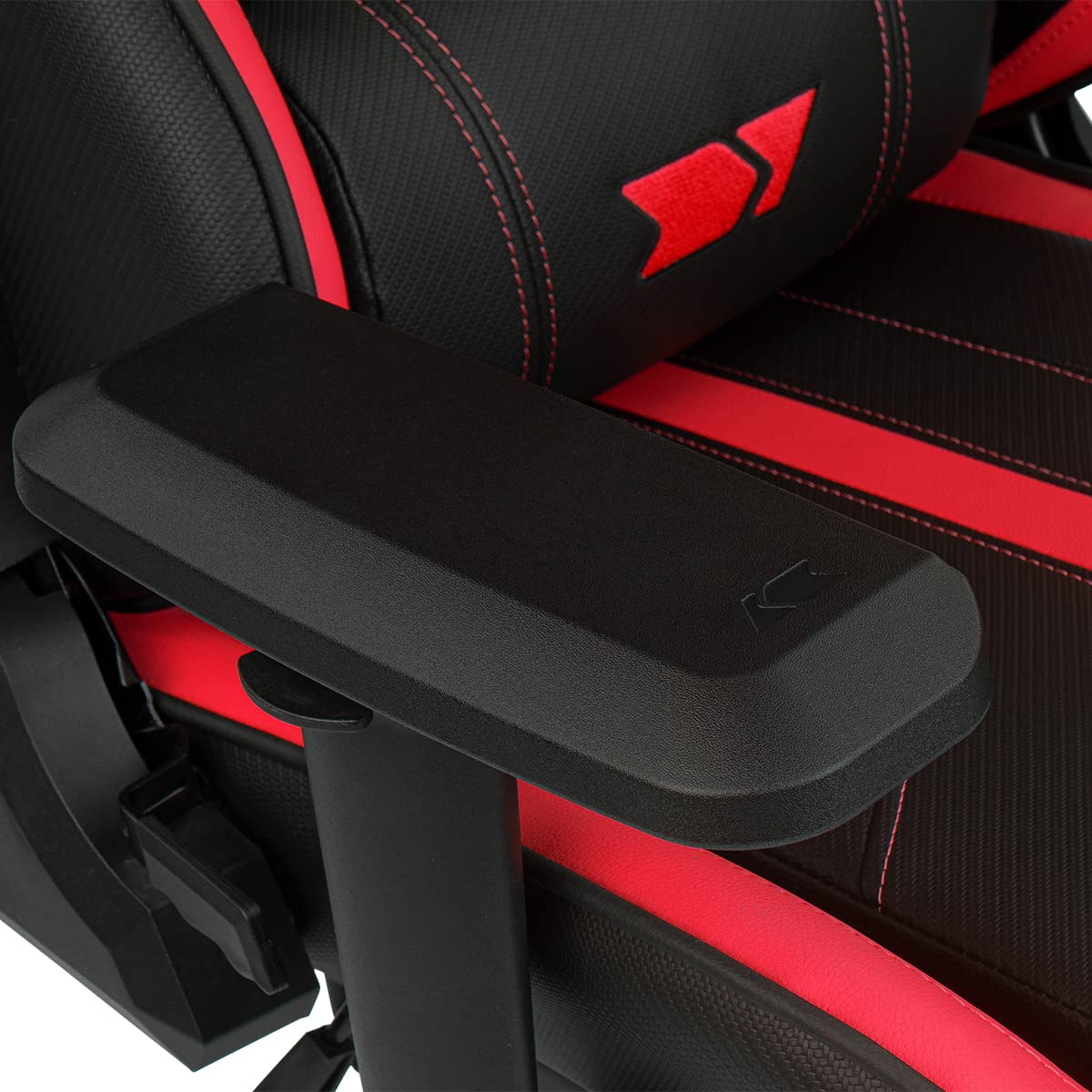 DRIFT GAMING DR350 – Ergonomischer Profi-Gaming-Stuhl mit 4D-Armlehnen, Lenden- und Nackenkissen, 135° neigbar, Leise Rollen, Schwarz-Rot
