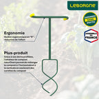 Leborgne Naturovert Aerompost – umweltfreundlicher und ergonomischer Kompostbelüfter – profilierte Zähne – Modell 320061 – Grün