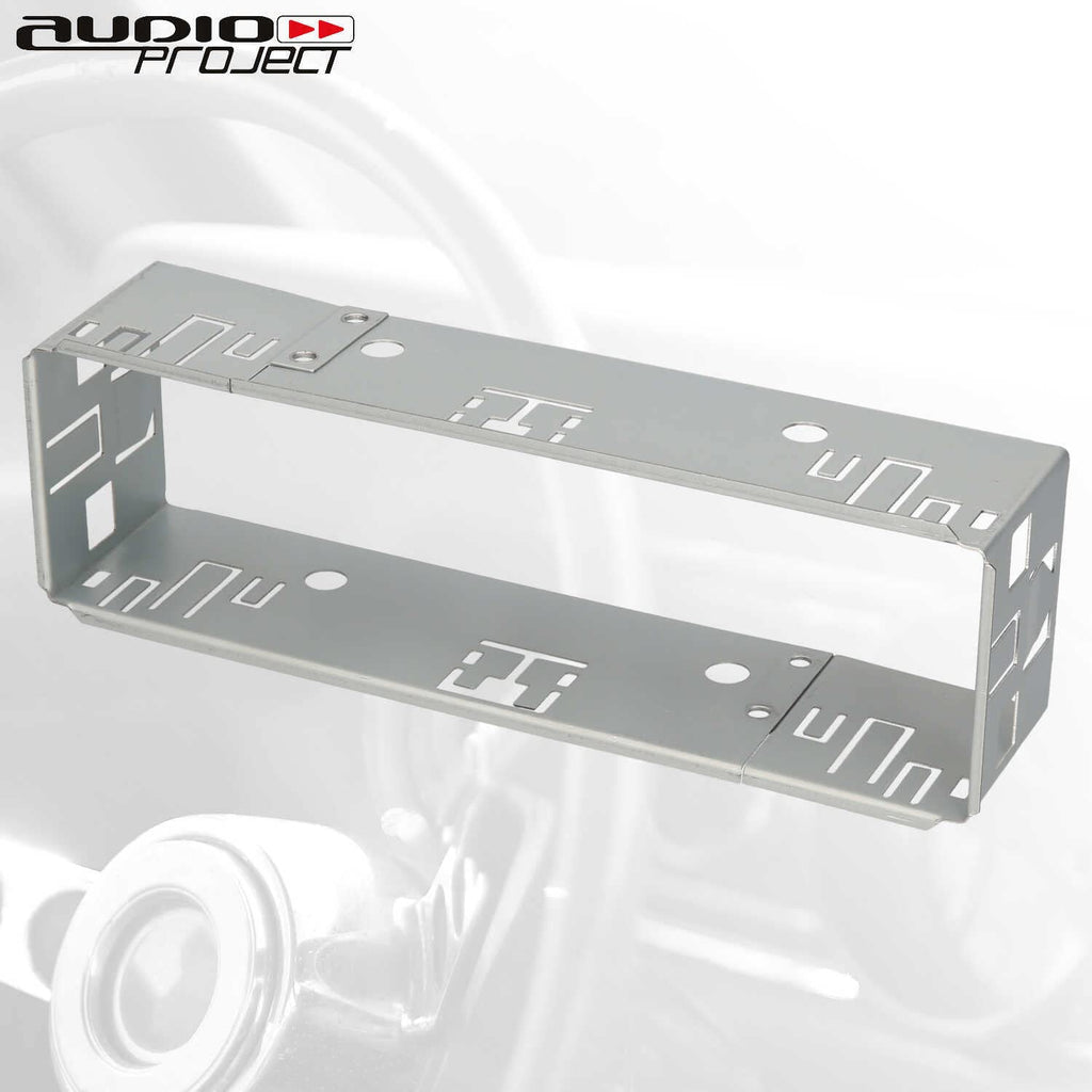 Audioproject A122- Einbaurahmen 1DIN Universal Autoradio Einbauschacht Metall Einschubrahmen - Autoradio Schacht für 1 DIN Zubehör Radio - Maße 182 x 53 mm. Einbautiefe ca. 50mm