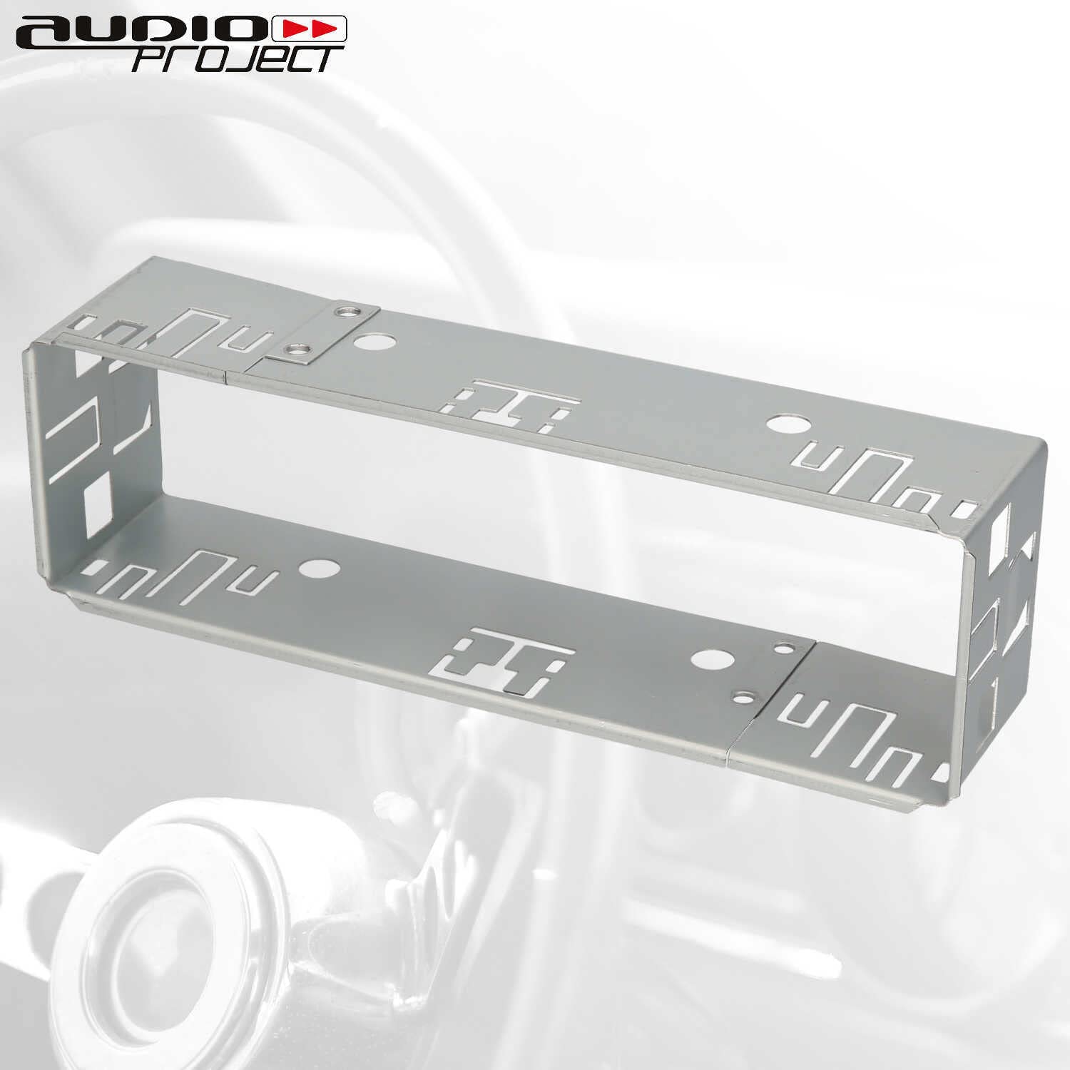 Audioproject A122- Einbaurahmen 1DIN Universal Autoradio Einbauschacht Metall Einschubrahmen - Autoradio Schacht für 1 DIN Zubehör Radio - Maße 182 x 53 mm. Einbautiefe ca. 50mm