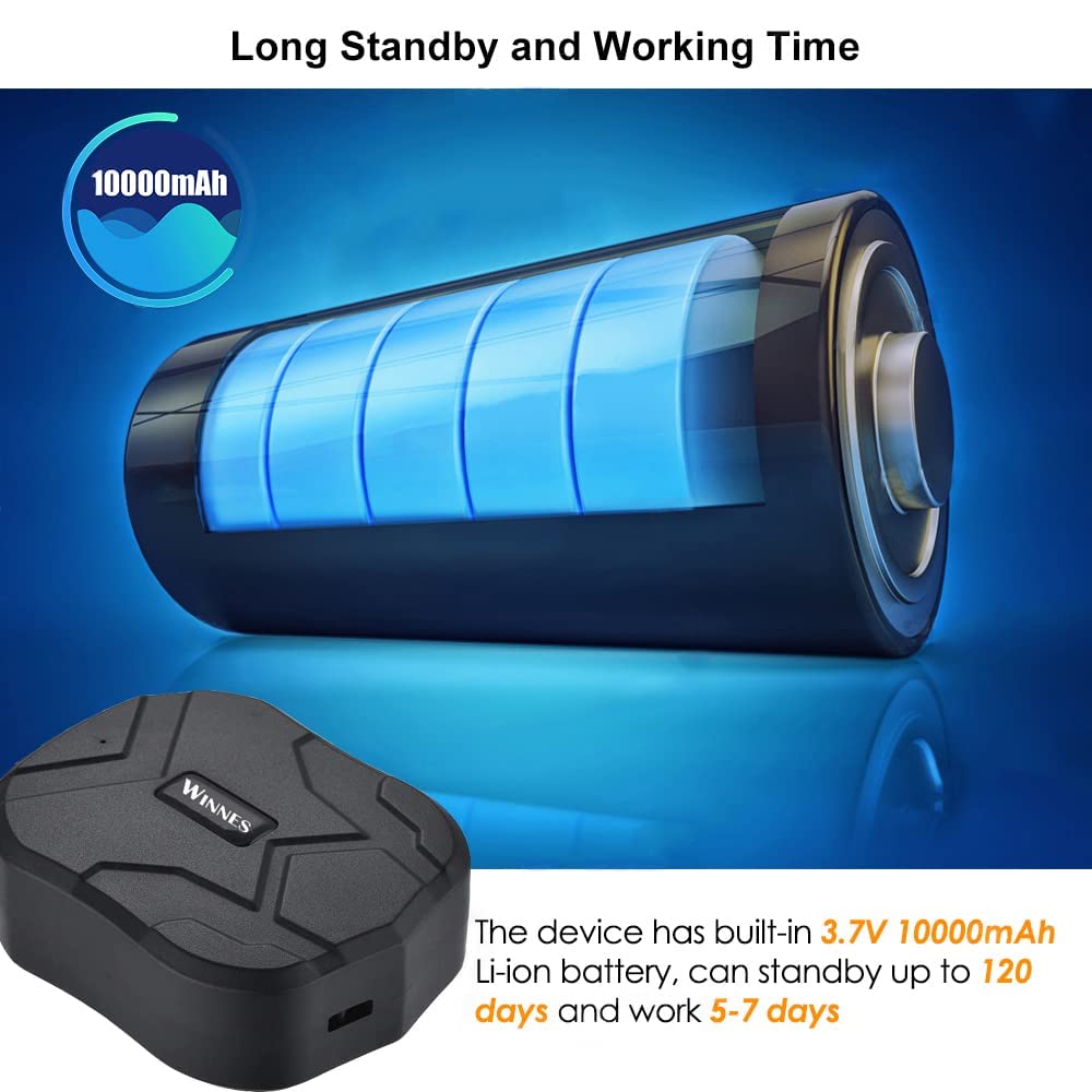 4G GPS Tracker Ohne ABO 10000mAh GPS Tracker Auto 120 Tage Standby Zeit, Echtzeit Zum Aktualisieren Der Position, Stark Magnetisch und Wasserdicht mit Kostenloser App