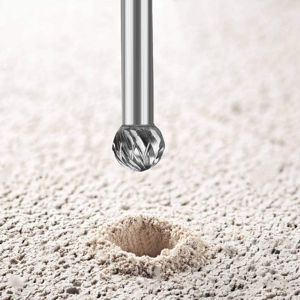Wolframstahl Fräser, SPTA 8-Teilig Frässtifte 6mm Schaft Bit zum Holz Metall Marmor schnitzen, schleifen, gravieren usw, Bohren Tools, geeignet für Bohrmaschine, Multifunktionswerkzeug -CTBSET