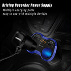 USB C Auto Ladegerät Zigarettenanzünder Verteiler Adapter Splitter Typ C KFZ Ladegerät 2 Fach Steckdose 12V/24V DC 120W mit LED Voltmeter Schalter Dual USB Port