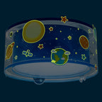 Dalber Deckenlampe kinderzimmer, Deckenleuchte für Kinder Planets Planeten Sonnensystem, 41346N, E27, Blau