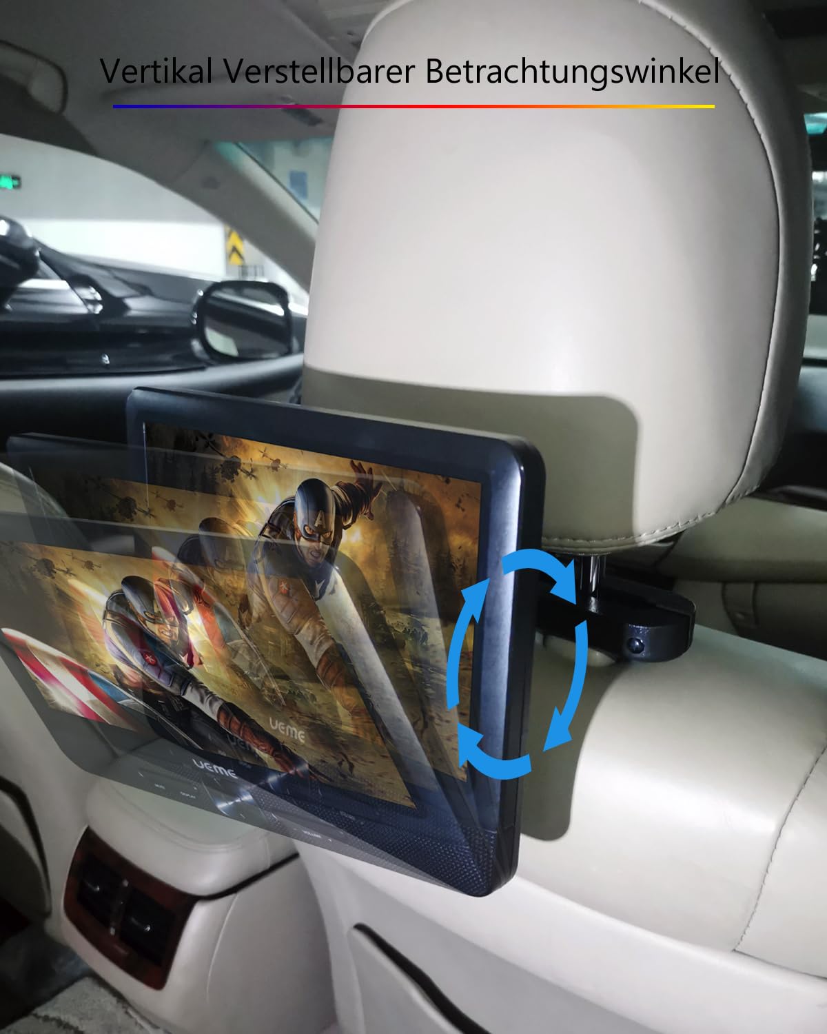 KALLAK Auto-Kopfstützenhalterung für Tragbare DVD-Player mit Zwei Bildschirmen, 2 Halterungen für WONNIE/NAVISKAUTO/Sylvania Doppelbildschirm-DVD-Playern, Winkelverstellbare Kopfstütze