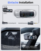 CIEVIE 4K Dashcam Auto Vorne Hinten mit GPS 5GHz WiFi, Dual Dashcam 1,5″ IPS Display, Auto Kamera mit 64GB SD Karte, 170° Weitwinkel, G-Sensor, WDR Nachtsicht, Loop-Aufnahme, Unterstützt 256GB Max