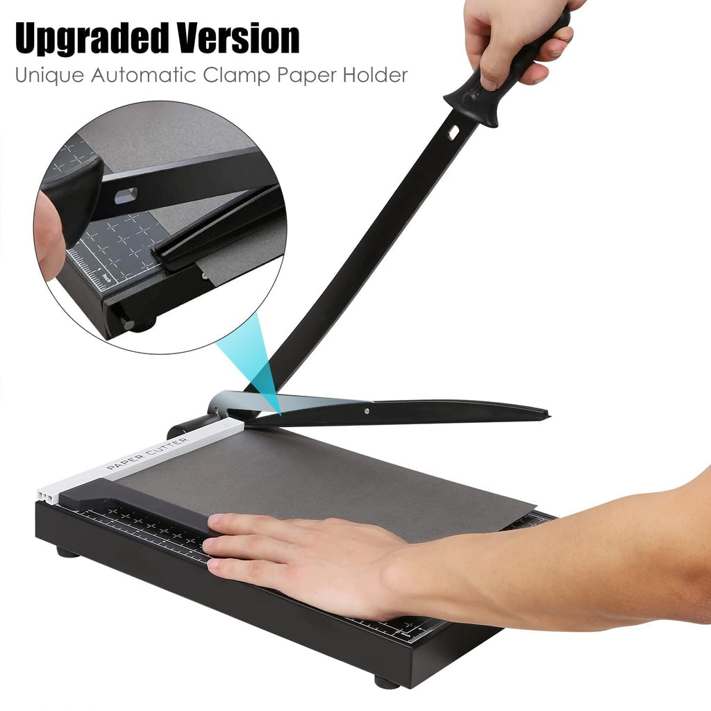 COOCHEER A4 Papierschneider Fotoschneider Profi Hebelschneider Papierschneidemaschine Schneidegerät Bindegerät Schrottmaschineider für Schule & Büro, Schwarz