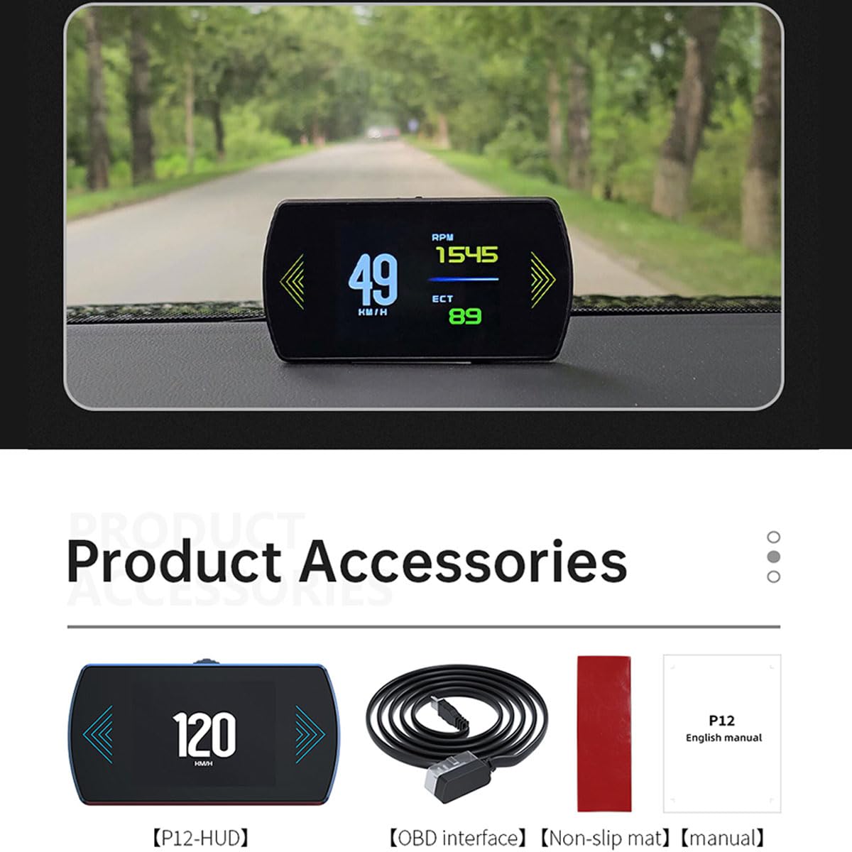 GOFORJUMP P12 5.8 TFT OBD2 Hud Head Up Display Digitaler Auto Geschwindigkeit Projektor Bordcomputer OBD2 Tachometer Windschutzscheibe Projektor