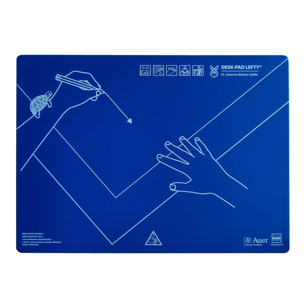 KUM 906.01.19 - Schreibunterlage, Schreibtisch-Auflage Desk Pad Lefty, Linkshänder, Kunststoff, 53 x 40 cm, blau, 1 Stück