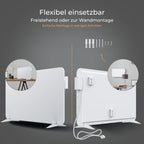 BR Bringer Infrarotheizung 750 Watt mit Smart Thermostat, WIFI & App - für Wandmontage oder als Standgerät für kleinere Räume bis 15m² - sehr Energiesparend - Deutsche Qualitätsmarke (weiß)