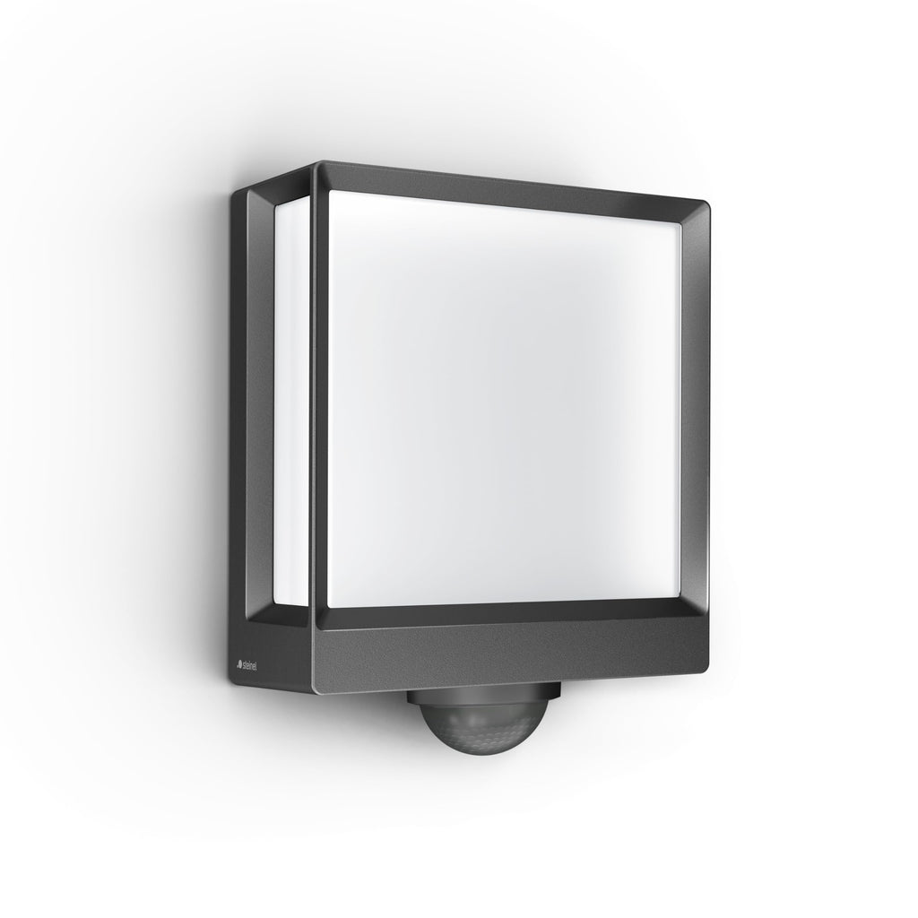 Steinel LED Außenwandleuchte L 40 SC Connect, 180° Bewegungsmelder, smarte Außenleuchte, Softlichtstart, bedienbar per App, anthrazit