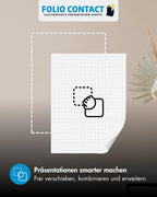 Folio Contact Flipchart Folie – elektrostatisch haftend, kariert, haftet ohne Kleber auf glatten Flächen, repositionierbar – 60 × 80 cm