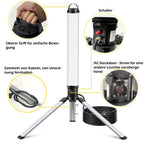 150W LED Turm Baustrahler mit Stativ, 15000 Lumen 360 Grad Strahler LED Arbeitsleuchte mit 2m Kabel, 4000K Warmweiß，Vormontage für Heimwerken, Werkstatt, Garage, Keller, Schuppen