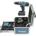 Makita Akku-Schlagbohrschrauber 18 V / 3 Ah im Zubehörset, Blau, Alukoffer (96 tlg.)