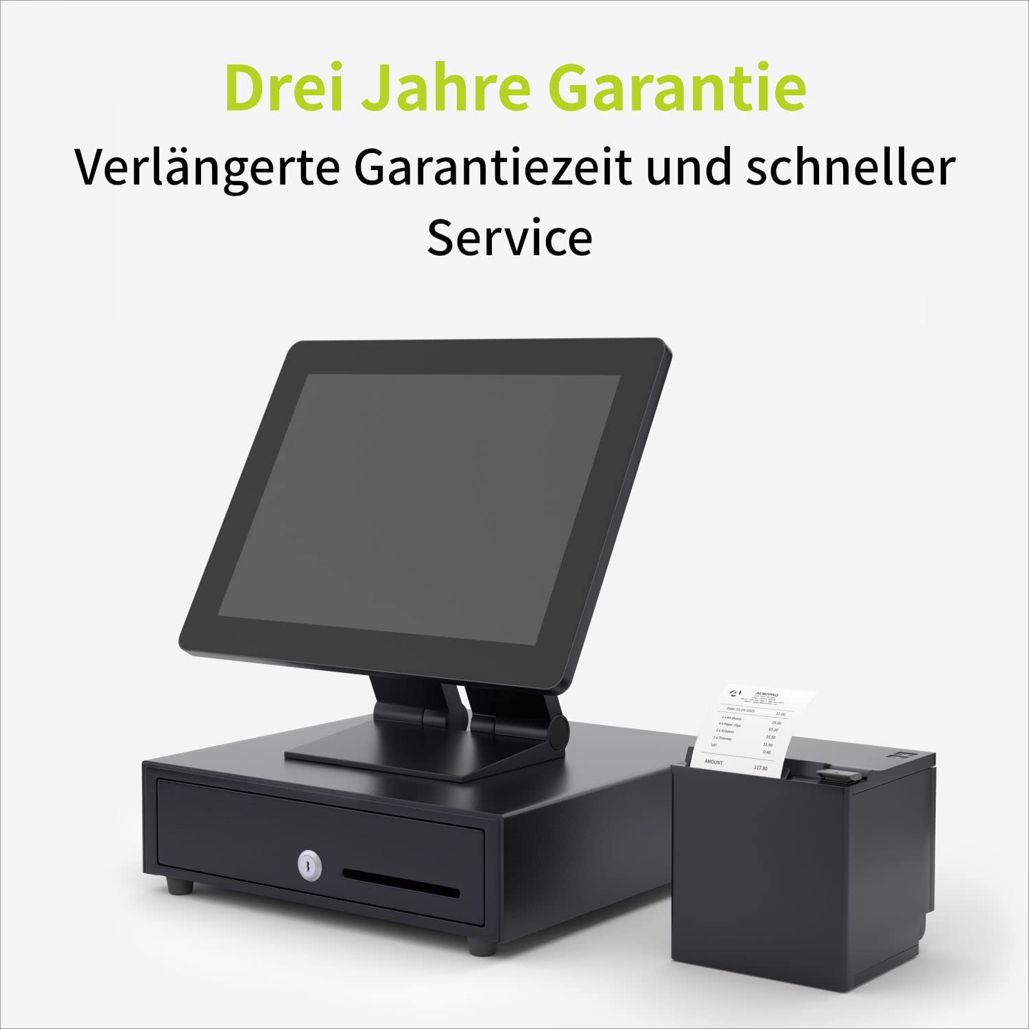 ACROPAQ Kassenschublade - Öffnung manuell mit Druckknopf, Kassenlade 33 x 33 cm, Unterbau geeignet - Kasse, Cash Register, Bargeldkasse - Schwarz