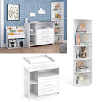 Vicco Kinderzimmer-Set Weiß Oskar 2 Teile, mit Wickelkommode und Spielzeugregal - 113x100x70 cm aus Spanplatte - Babymöbel Set für Kleinkinder, Durchdachte Möbellösung für Dein Zuhause
