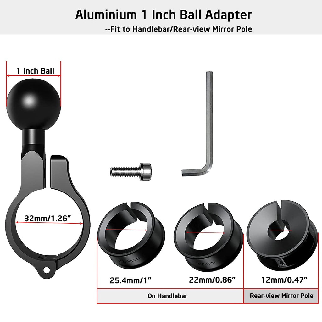 iMESTOU 2 x Aluminium-Kugelbasis für Lenkerhalterungen, kompatibel mit Ram/iMESTOU Handyhalterungen mit 2,5 cm Kugelbuchsen