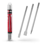 Original Einhell 3-tlg. SDS Max Meißel-Set, 400 mm (mit Spitzmeißel, 20 mm breitem Flachmeißel, und 40 mm breitem Spatmeißel aus langlebigem 40Cr Stahl für Abbruch- und Renovierungsarbeiten)