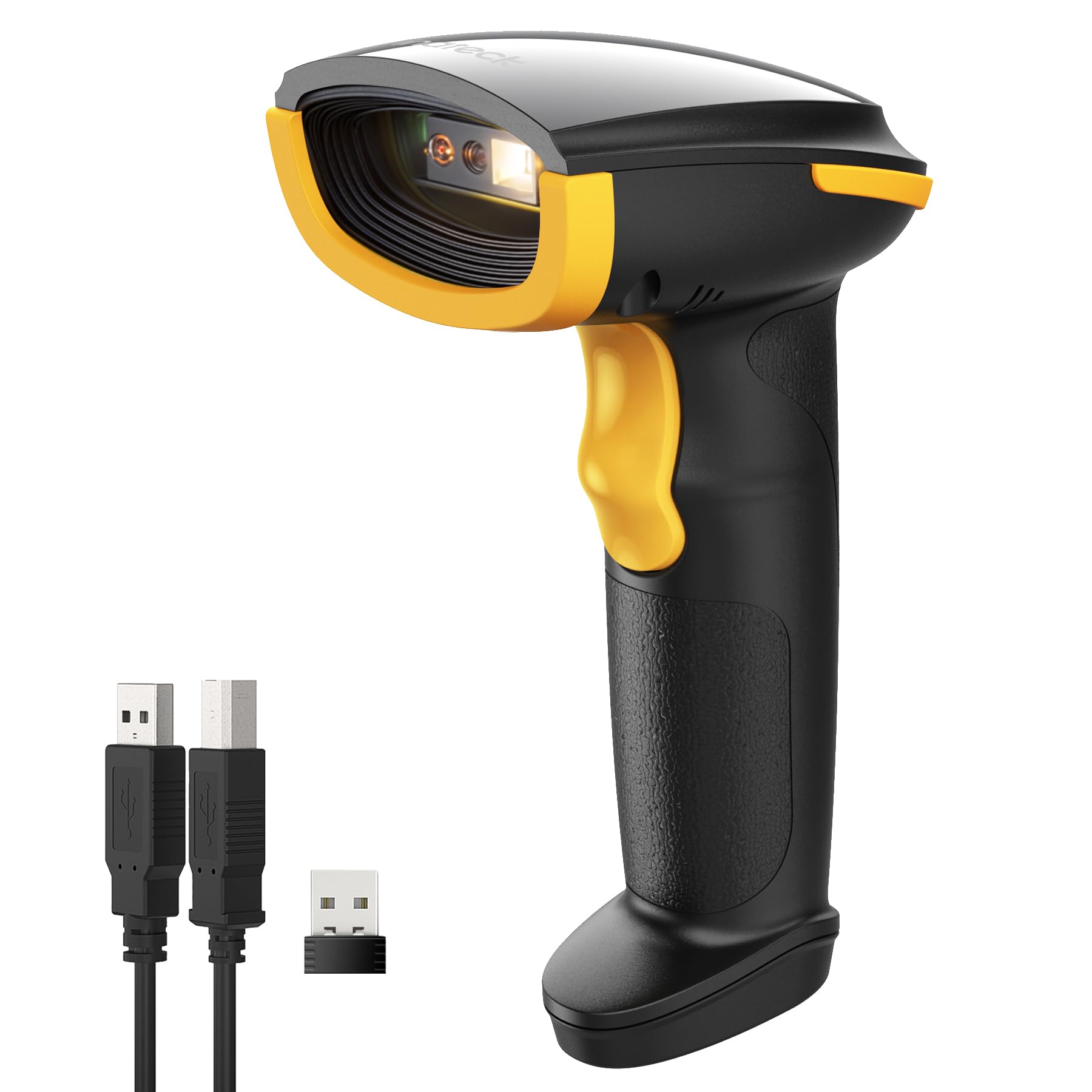 Inateck Barcode Scanner Kabellos, 1D 2D QR Code Scanner, 3-in-1 Handscanner mit Bluetooth, 2,4 GHz und Kabel, 2600mAh für 3 Monate Standby, mit APP und SDK, Bildschirm-Scannen Unterstützt, BCST-23