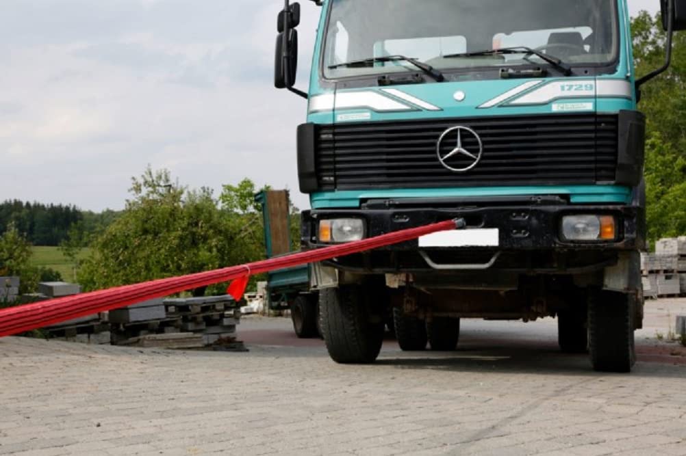 Kerbl Abschleppschlinge (L x B 6 m x 4 cm, Bruchlast 35000 kg, Farbe Rot, zum Schleppen von Fahrzeugen wie LKW usw.) 37706