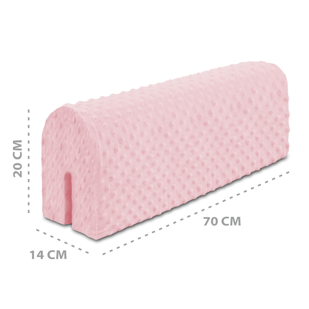 Bettkantenschutz für Kinderbetten 70 cm - Schutz für Bettrahmen Baby Bett rausfallschutz für boxspringbett bettgitter mit Bezug Kantenschutz Kinder Babybett Rosa