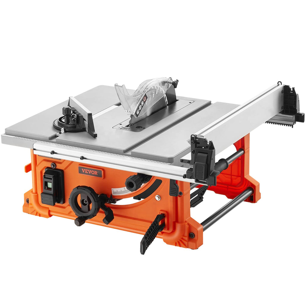 VEVOR Tischkreissäge 4400U/min, Tischsäge 1800W, 85mm bei 90° Querschnitt / 60mm bei 45° Schrägschnitt, Winkelanschlag -60˚/60˚, Ideal für Schneiden von Holz und DIY-Holzbearbeitungsprojekte