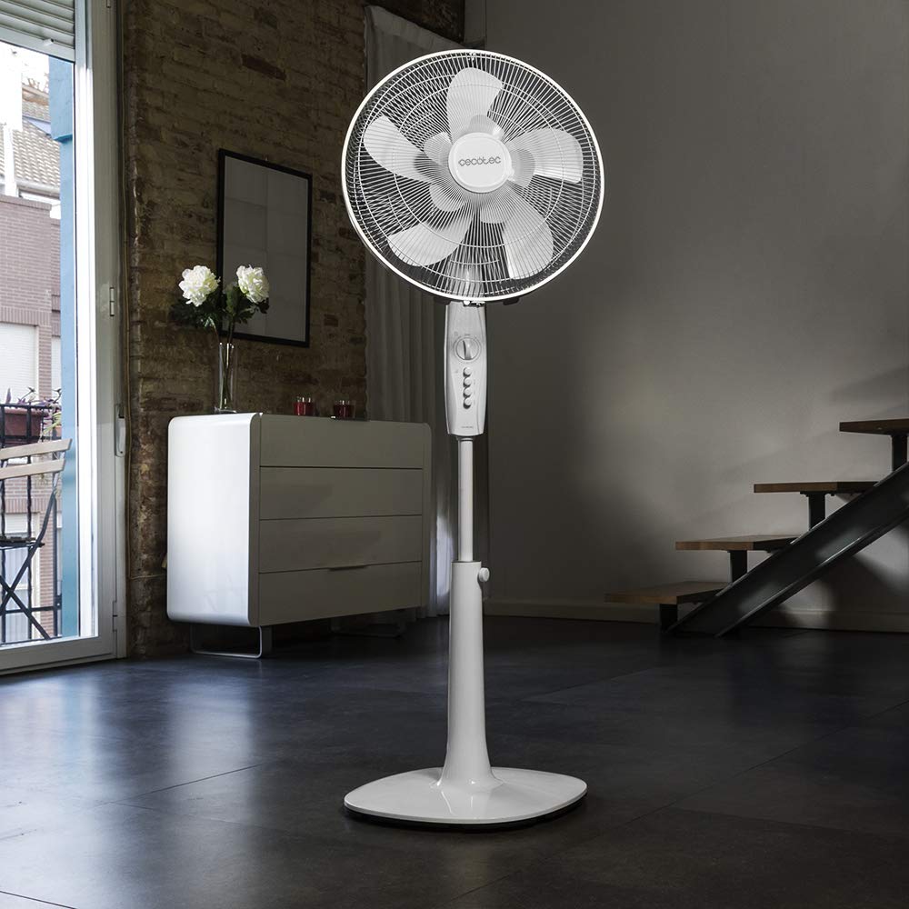 Cecotec Standventilator EnergySilence 1010 Extreme Flow. 16" mit 60 W und 3 Geschwindigkeiten, Timer, Oszillierend, leise, höhenverstellbar, 10 Flügel und maximale Sicherheit