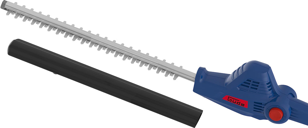 Güde Akku Teleskop Heckenschere HST 18-201-05 (18 V, 43 cm Schnittlänge, 15 mm Schnittstärke, 6-Fach schwenkbarer Kopf (90°), Teleskop-Auszug bis 2,65 m, Tragegurt, Softgriff, inkl. Akku & Ladegerät)