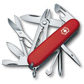Victorinox Schweizer Taschenmesser, Deluxe Tinker, Multitool, 17 Funktionen, Klinge, gross, Dosenöffner, Schraubendreher 3 mm, Rot
