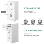 YITAHOME Aktenschrank Abschließbar, Metall Aktenschränke mit 3 Schubladen für A4, Legal, Letter, Anti-Kippen Büroschrank mit Cue-Kartenschlitz für Home-Office, Weiß, 45.8 x 45 x 103cm