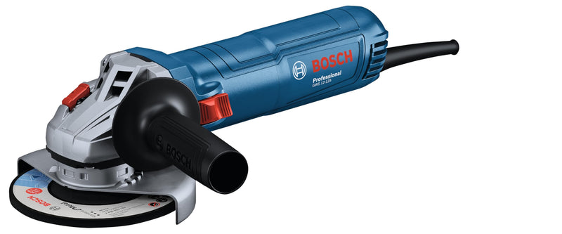 Bosch Professional Winkelschleifer GWS 12-125 (Scheiben-Ø: 125mm, Leistung 1200 W, Wiederanlaufschutz, inkl. Schutzhaube, Spannmutter, Standard-Zusatzhandgriff)