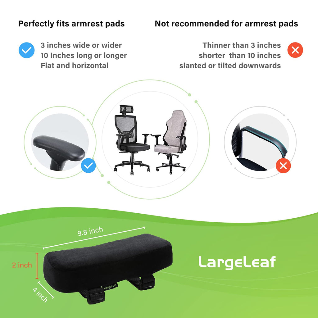 LargeLeaf Extra dicke 5CM Stuhlarmlehne Polster Ellenbogenkissen Druckentlastung Bürostuhl Gaming Stuhl Armlehne mit Memory Foam Armlehne Polster 2 teiliges Stuhlset
