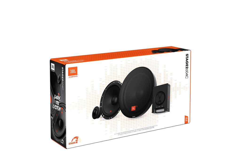JBL Stage2 604C 2-Wege KFZ Soundsystem - 270 Watt Komponenten Auto Lautsprecher Boxen Set mit 16 cm Einbau Autolautsprecher und Hochtöner