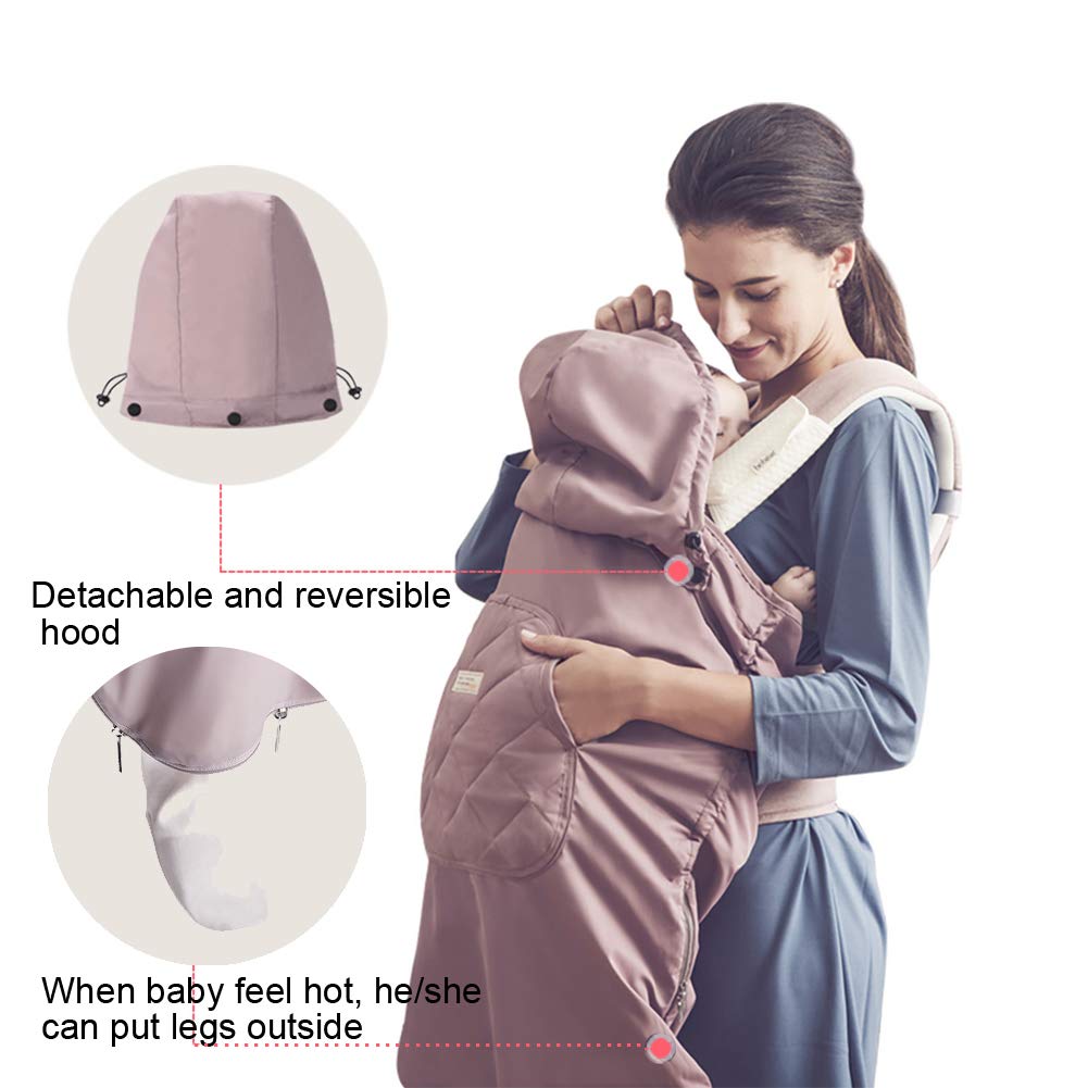 Bebear Winterbezug für Babytrage Warm Universal Hoodie Babytragebezug für alle Jahreszeiten(Black)