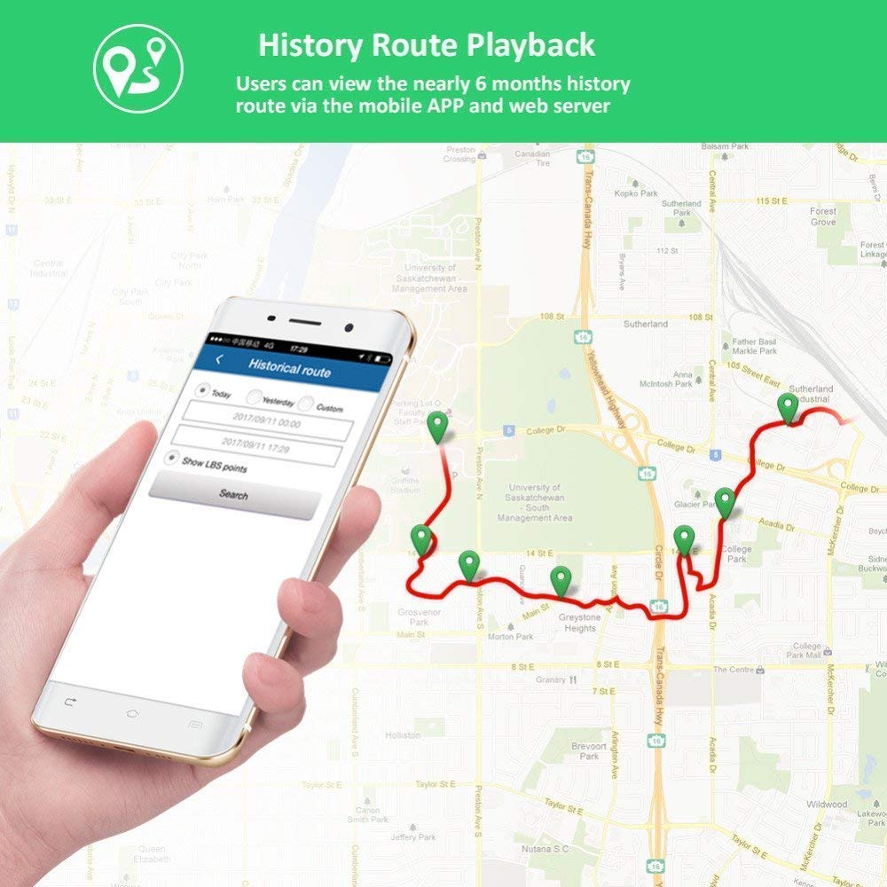 GPS Tracker Auto ohne ABO 150 Tage Standby, Echtzeit-Tracking, wasserdicht, Anti-Verlust-Alarm für Auto, LKW, Boot mit kostenloser App/Web